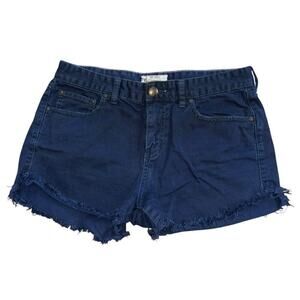 Free people Navy Frayed Distressed Shorts Women's 29 Summer Casual Hippie Boho